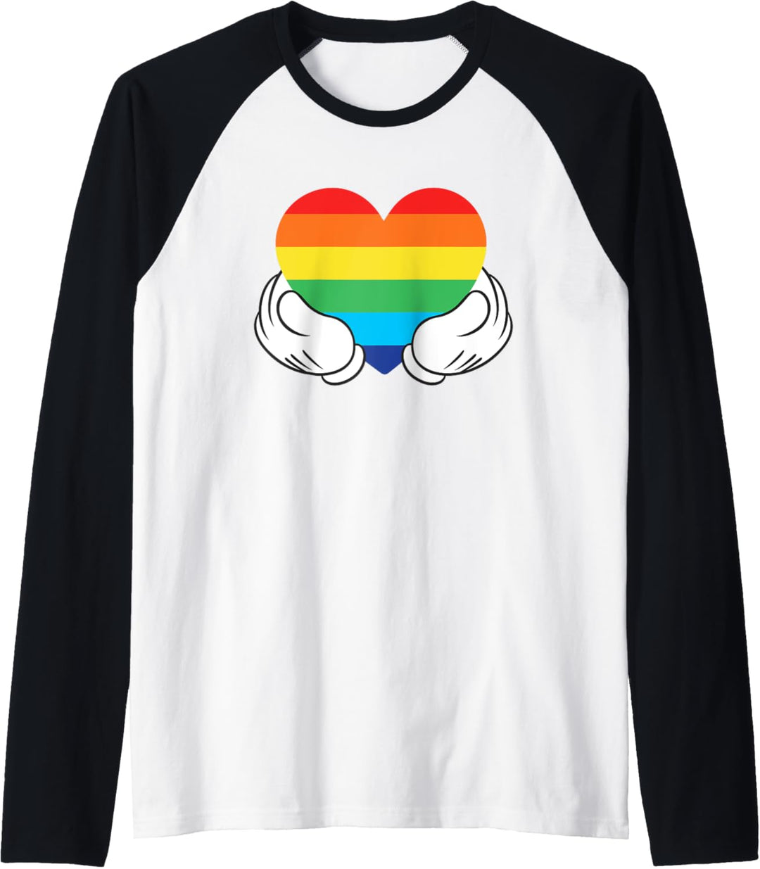 Disney Mickey Mouse Hände Regenbogen Raglan