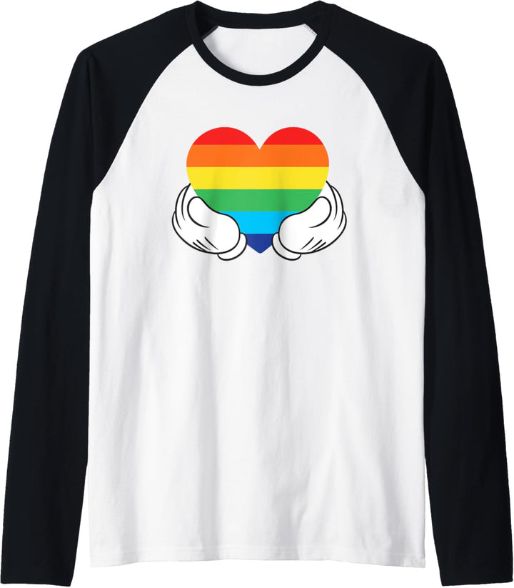 Disney Mickey Mouse Hände Regenbogen Raglan
