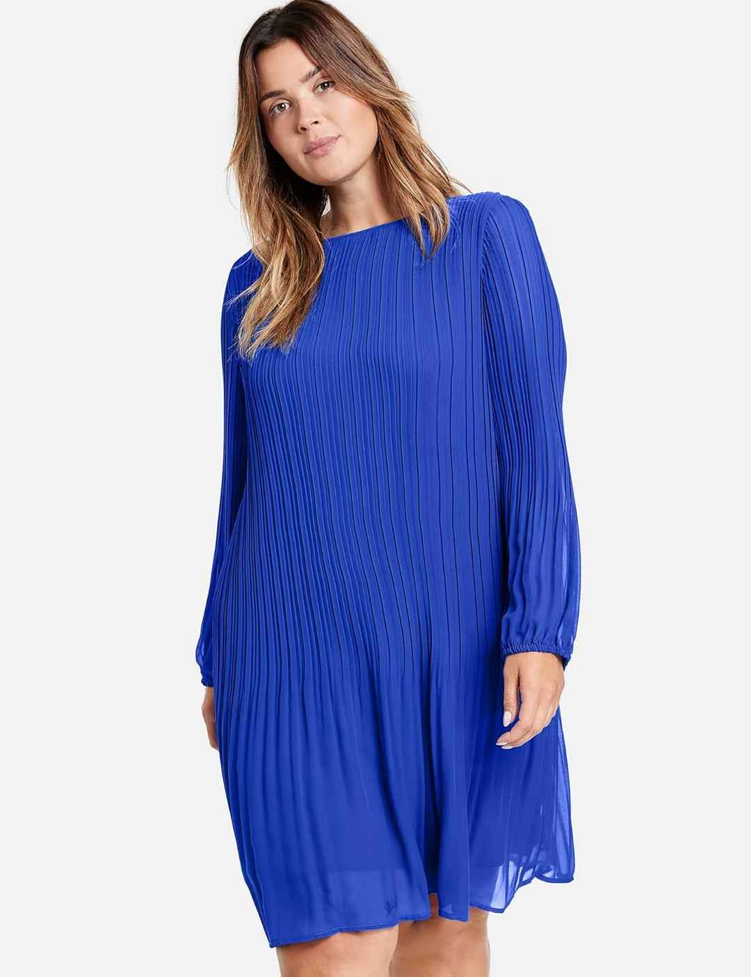 SAMOON Damen 180017-21040 Kleid Gewebe, Brigth Blue, 52