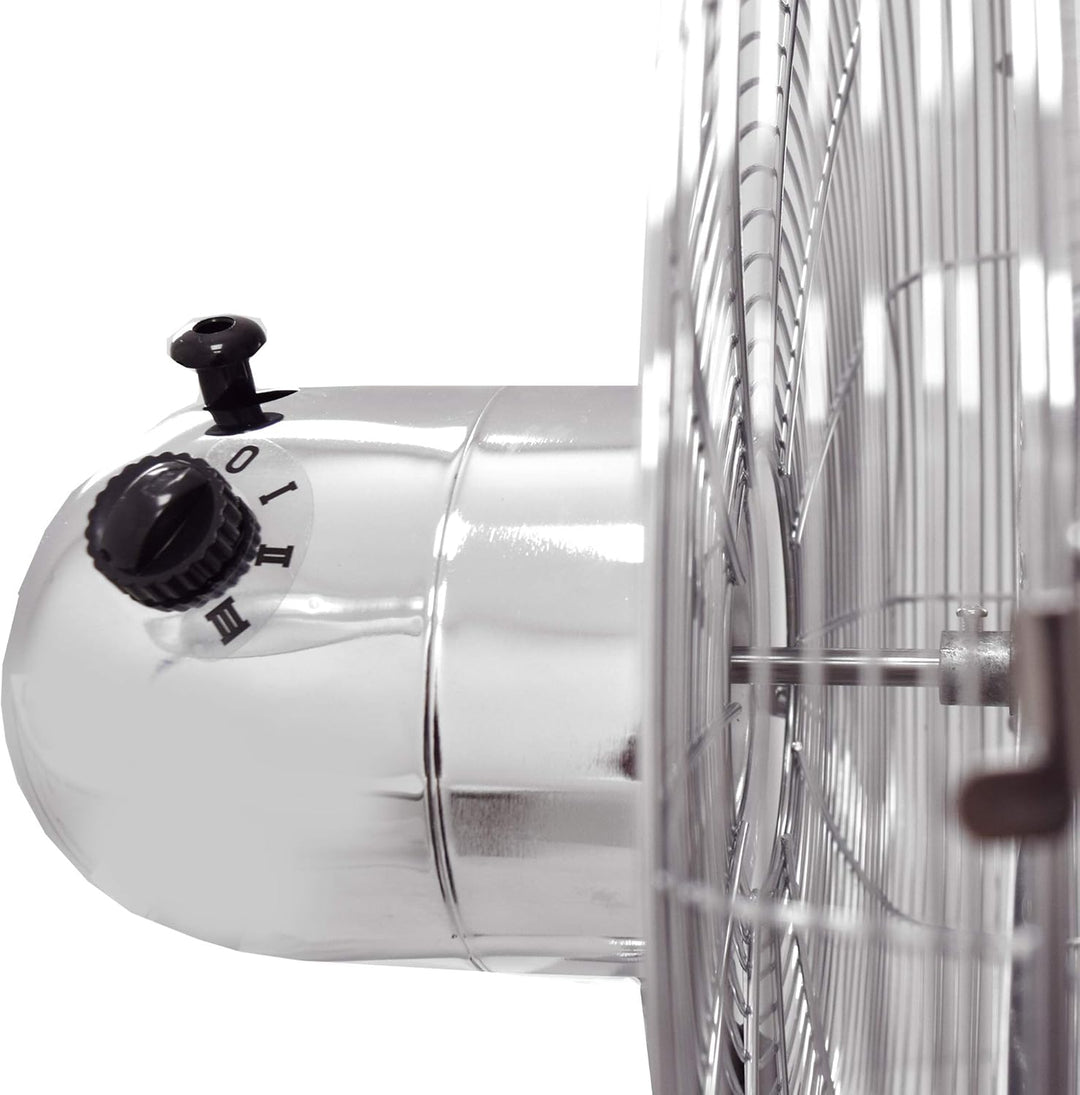 Syntrox Germany SVT-50W Chrome Retro Ventilator mit Oszillation Axialventilator Standventilator Wind