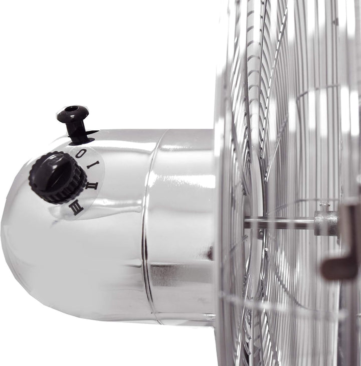 Syntrox Germany SVT-50W Chrome Retro Ventilator mit Oszillation Axialventilator Standventilator Wind