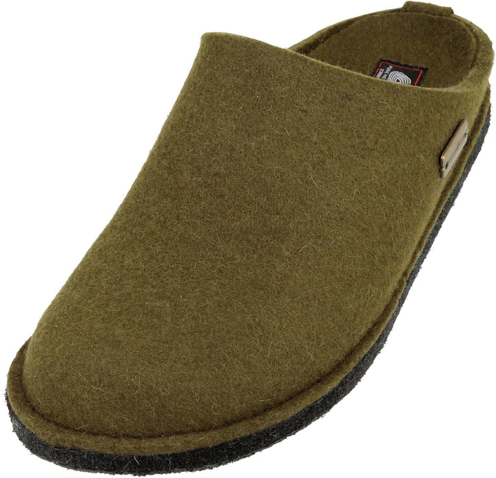 HAFLINGER Damen Hausschuh Herren Pantoffel Filz Komfortweite Flair Soft 311010 41 EU Olivgrün, 41 EU