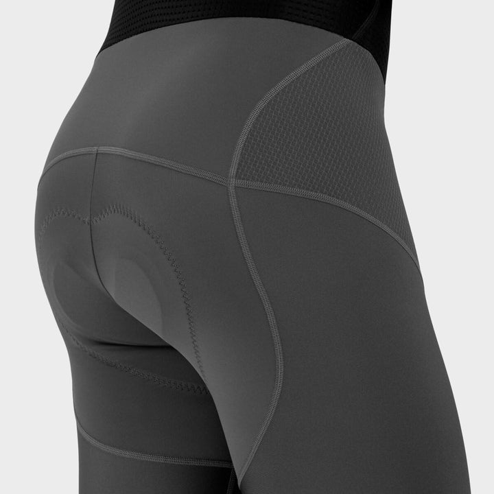 Kurze SRX Fahrrad-Trägerhose Herren Italienisches MITI Gewebe Doppelt Dichtes Sitzpolster XL Grau/Sc