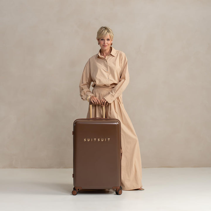 SUITSUIT Koffer Gross 76 cm - Hartschalen Reisekoffer mit Rollen - TSA-Schloss - 94 L - Fab Seventie