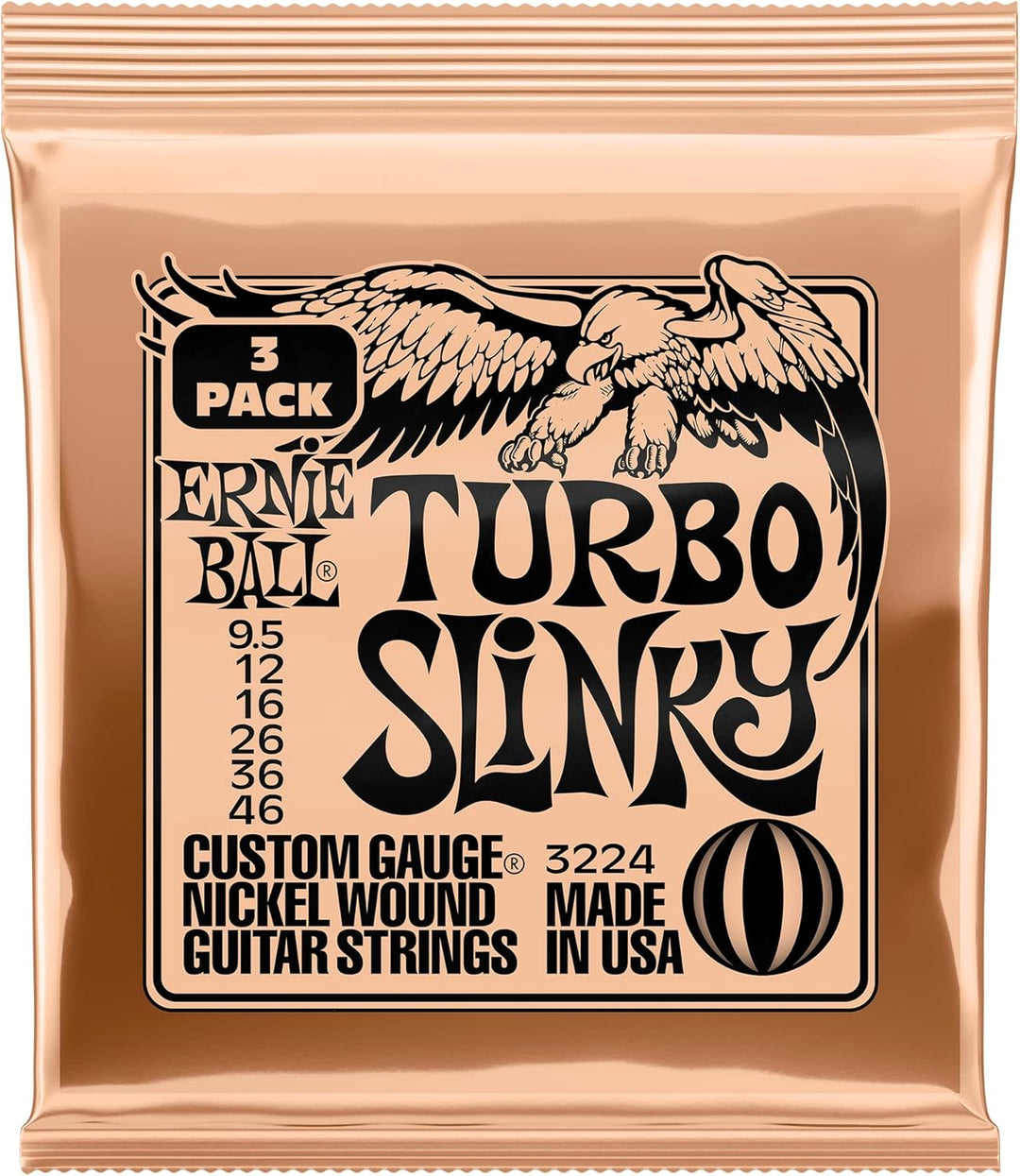 Turbo Slinky Nckl Wnd Elec Gtr Strings 3 Pk 9.5 46 Turbo (9.5-46) 3er-Pack, Turbo (9.5-46) 3er-Pack