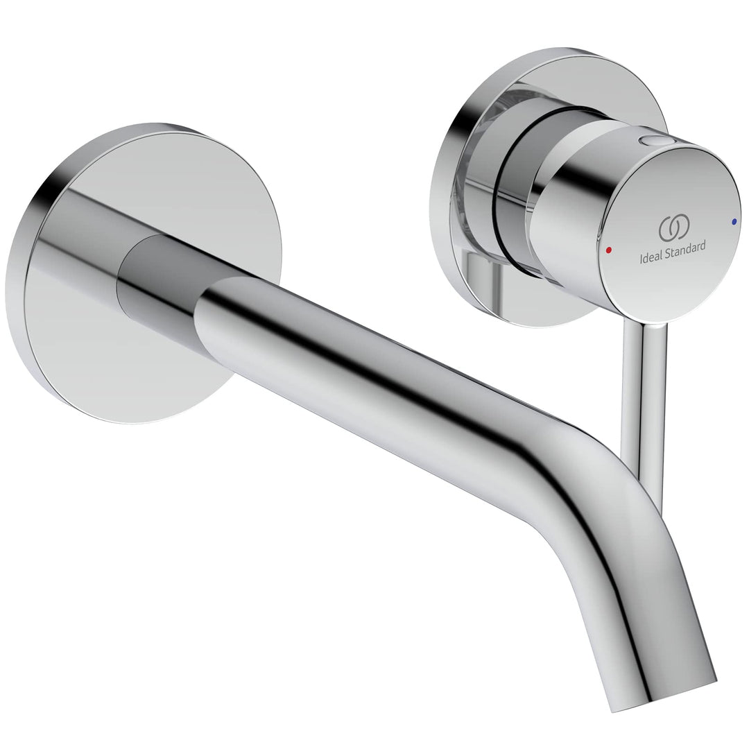 Ideal Standard A6938AA Ceraline Wand-Waschtischarmatur, Chromfarben, Bocca da 20 cm