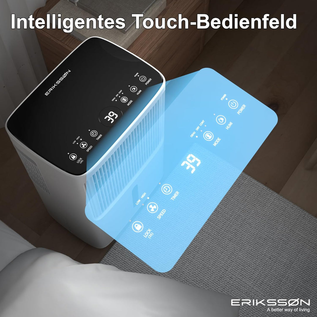 Luftentfeuchter mit LED Display, Timer & Kindersicherung | entfernt 16L Feuchtigkeit je 24h | für Ra