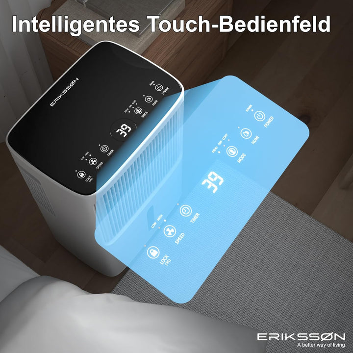 Luftentfeuchter mit LED Display, Timer & Kindersicherung | entfernt 16L Feuchtigkeit je 24h | für Ra
