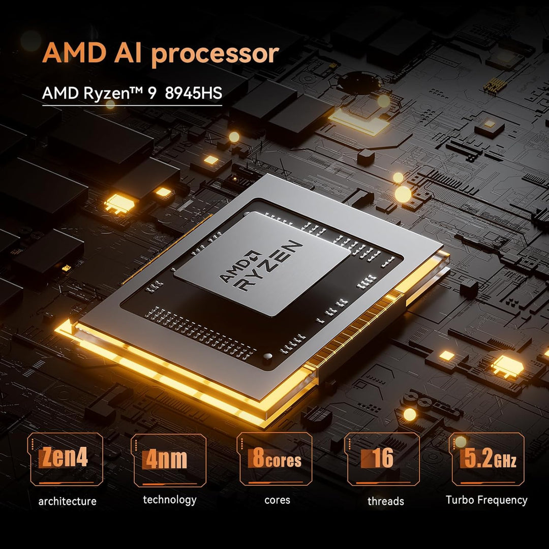 MINIS FORUM UM890 Pro Mini PC - AMD AI Ryzen 9 8945HS, 8 C/16 T, Radeon 780M GPU, 32GB DDR5 RAM, 1TB