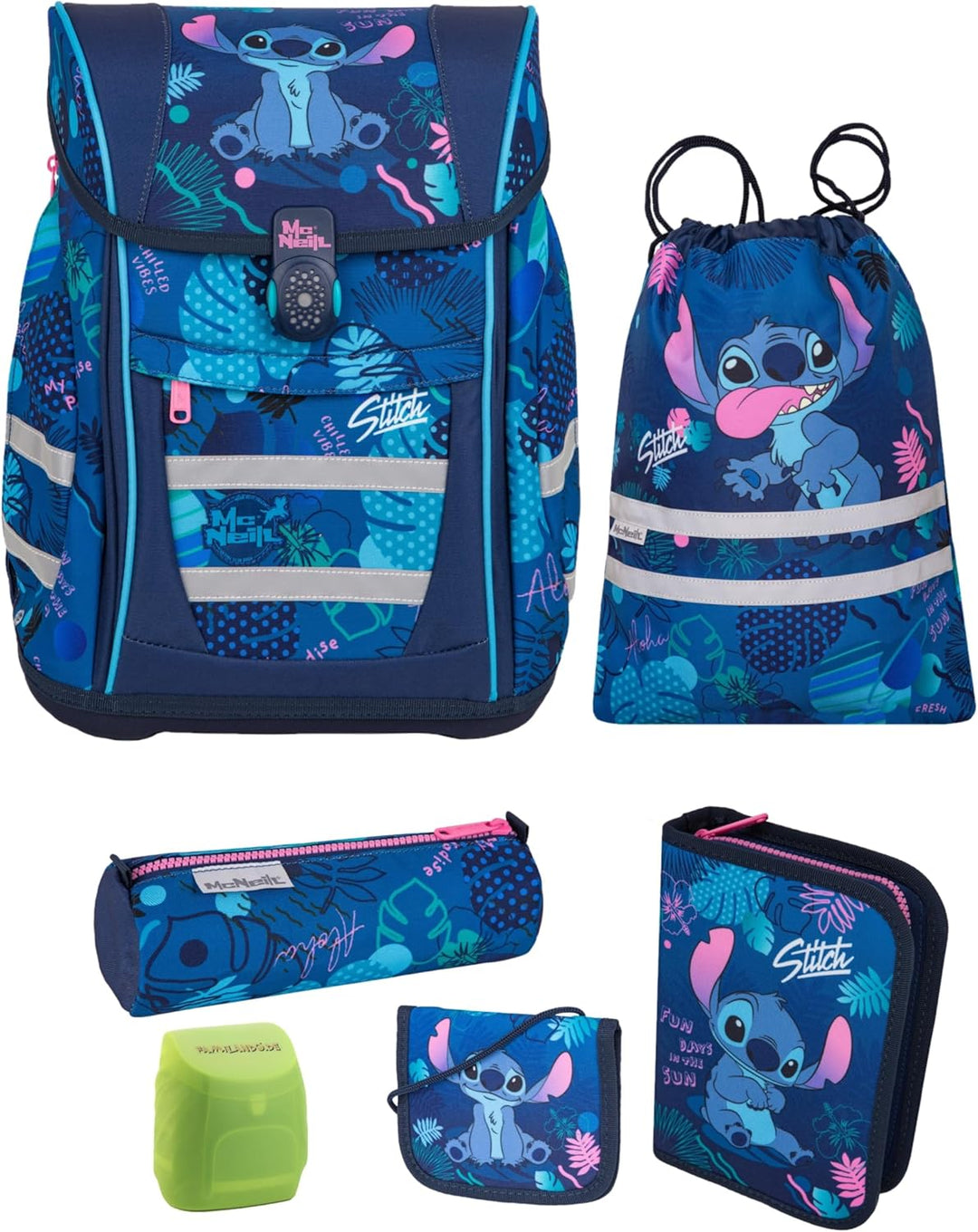 Familando McNeill Mädchen Schulranzen 1. Klasse · Disney Lilo & Stitch · ergonomischer Tornister · S