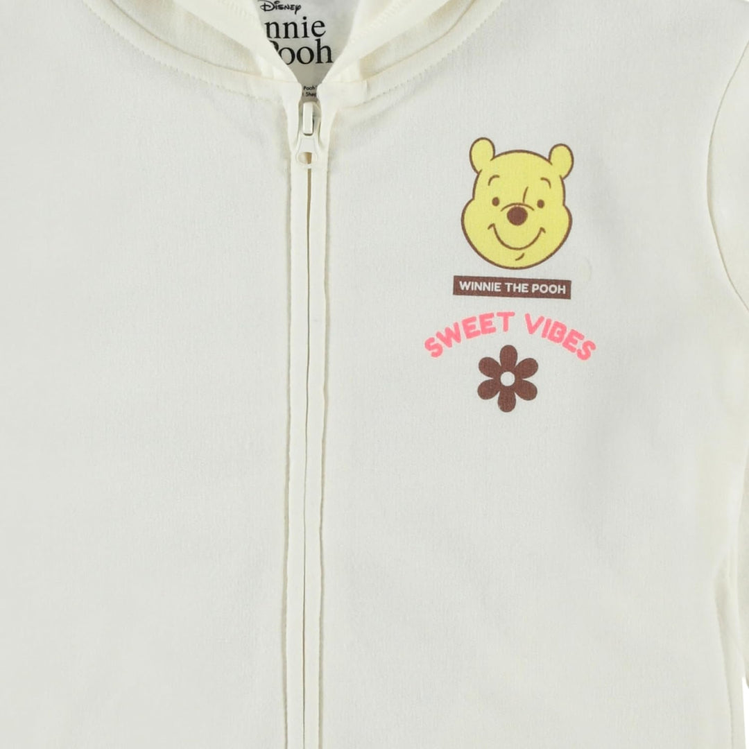 Disney Hoodie Mädchen Stitch, Warme Teddy Fleecejacke Mädchen Teenager, 4-5 Elfenbein