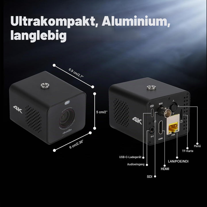4K-POV-Kamera NDI|HX3, ZowieCam, Autofokus, HDMI- und SDI-Ausgang, 3-Fach optischer Zoom, Flexible S