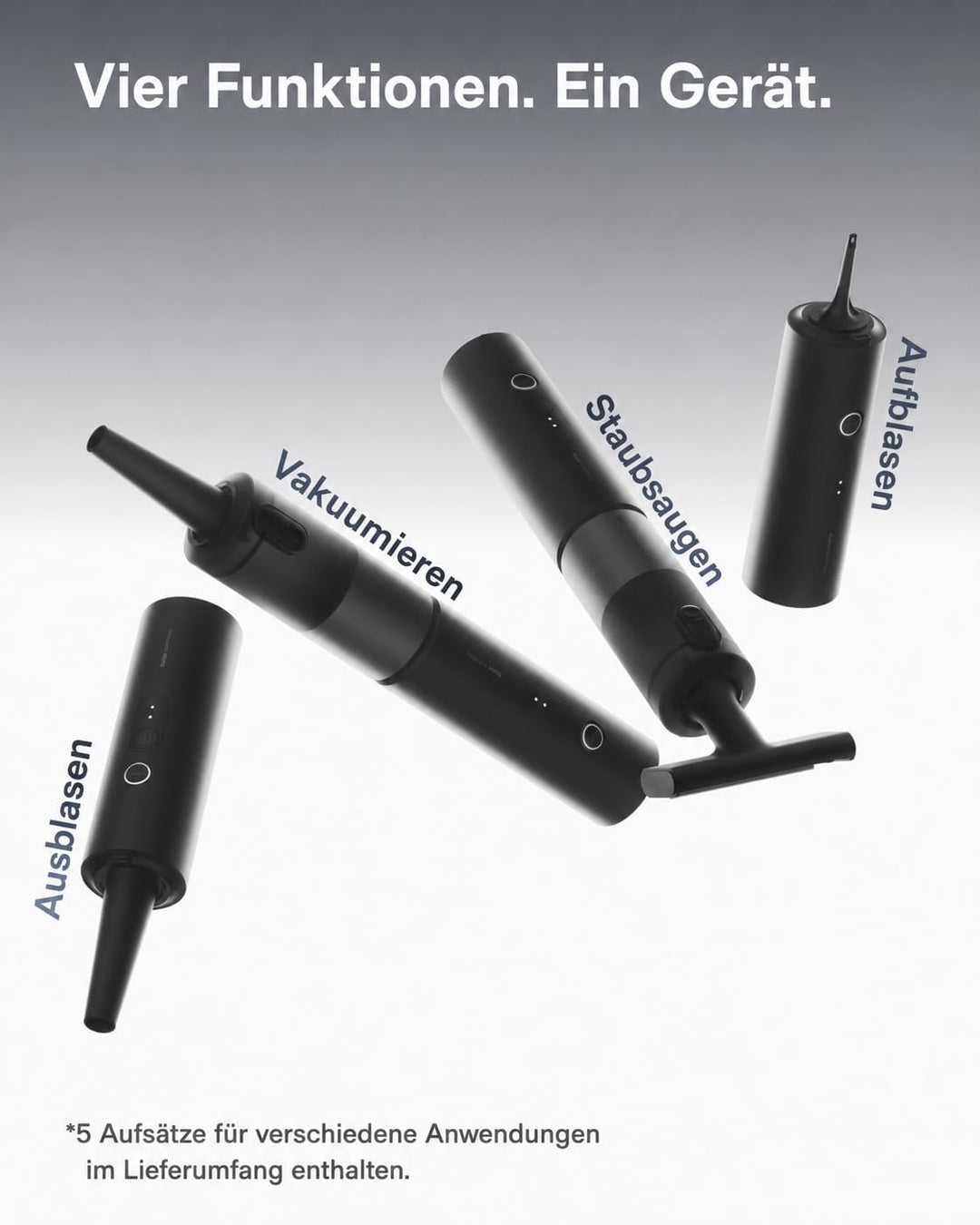 HOTO AutoCare Plus, Akku-Autostaubsauger, 20000Pa Saugkraft Handstaubsauger | 4-in-1 Tragbarer Hands