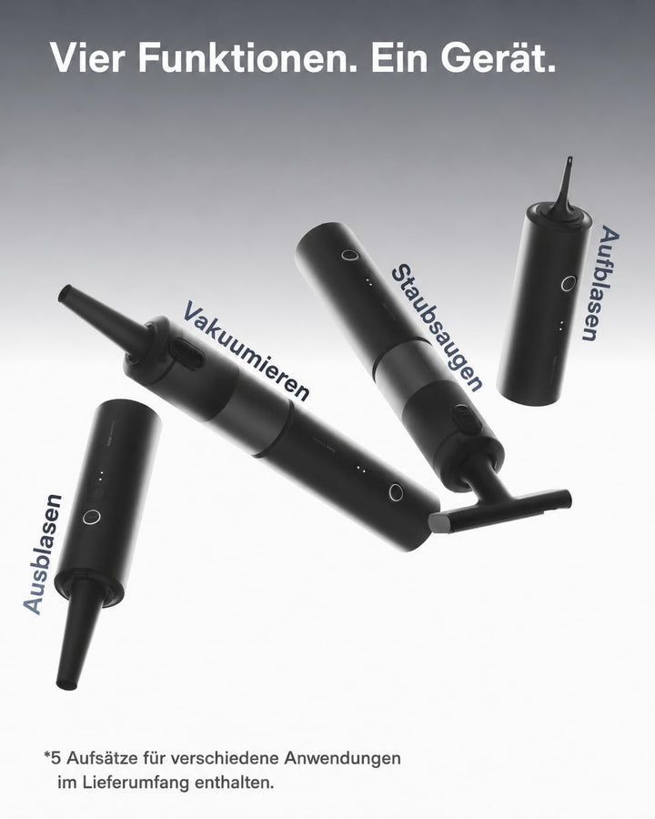HOTO AutoCare Plus, Akku-Autostaubsauger, 20000Pa Saugkraft Handstaubsauger | 4-in-1 Tragbarer Hands