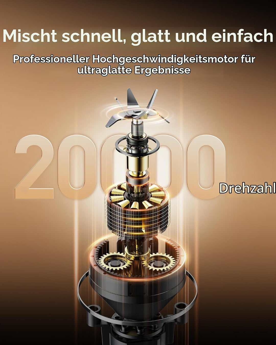 Sangcon Tragbarer Mixer 500ml, Smoothie Maker USB Wiederaufladbar, Mini Standmixer für Fitness, Camp