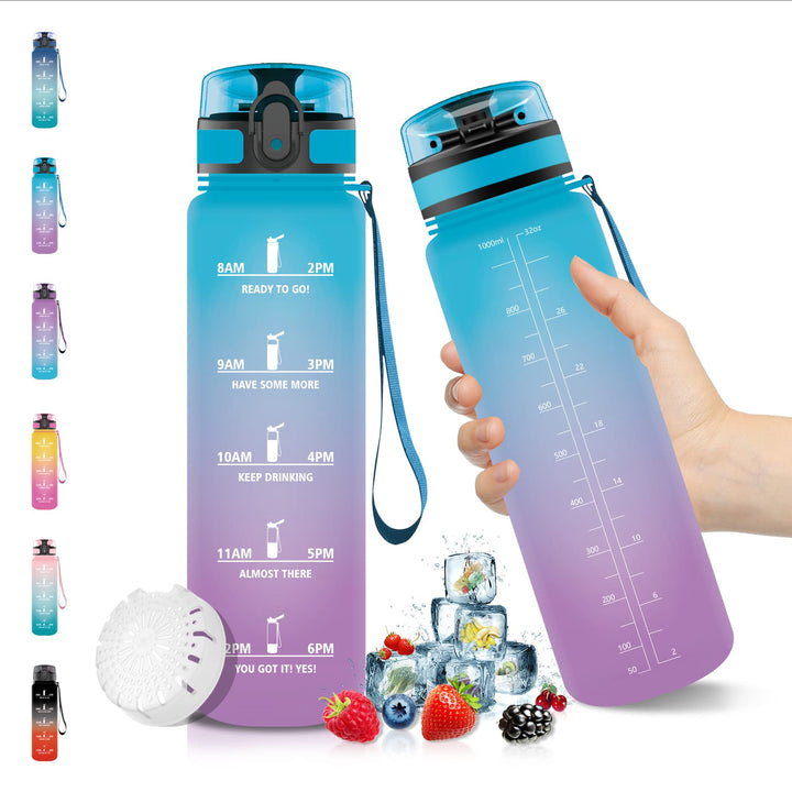 Vikaster Trinkflasche Sport, 500ml / 1L / 1,5L BPA-frei Tritan Auslaufsicher Kunststoff Wasserflasch