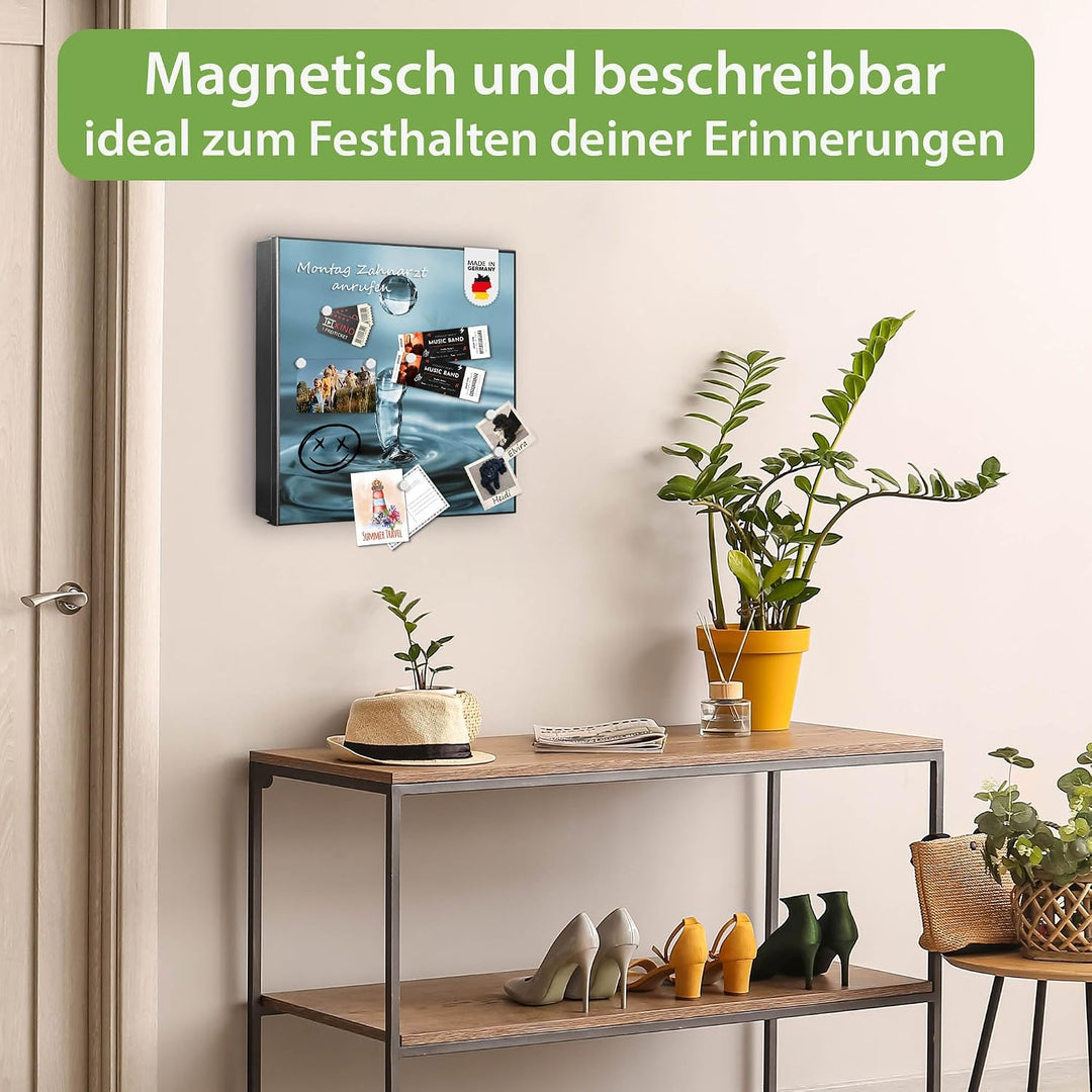 banjado Grosser Schlüsselkasten Metall - Schlüsselbox 30x30cm mit 32 Haken - Schlüsselkasten modern