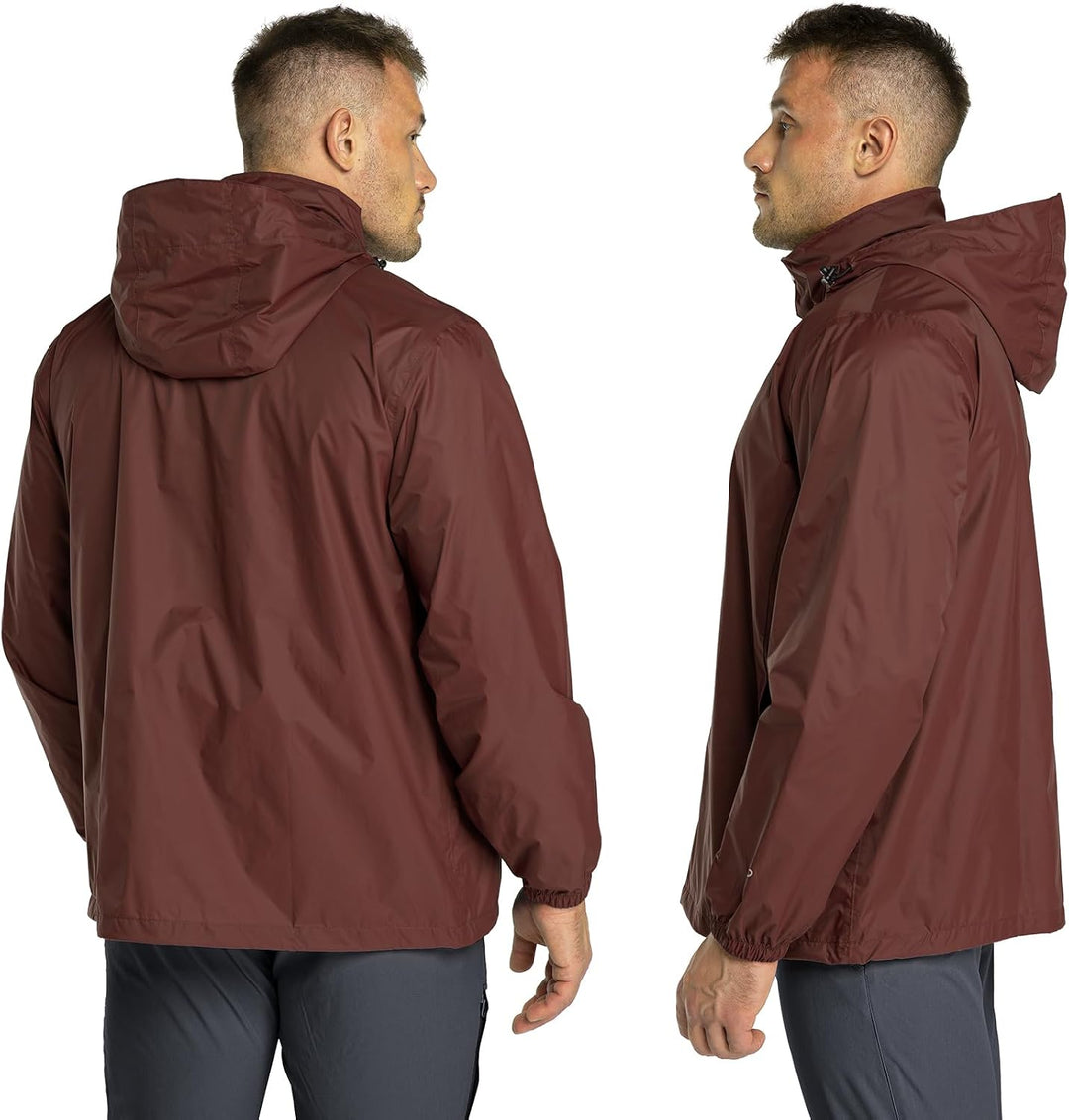 33,000ft Regenjacke Herren Leicht Wasserdicht Faltbare Regenmantel Fahrrad | Atmungsaktiv Outdoorjac