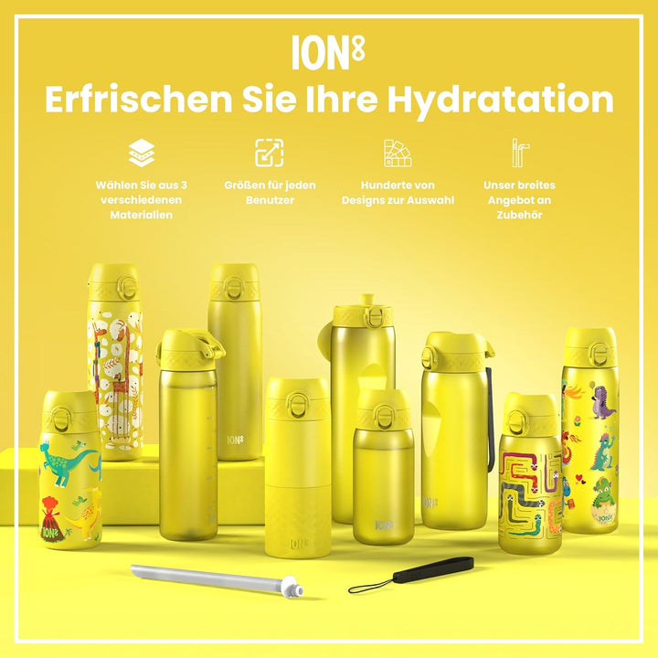 Ion8 Vakuumisolierte Edelstahl-Trinkflasche, 1 Liter, 920 ml, Auslaufsicher, Einhandöffnung, Sichere