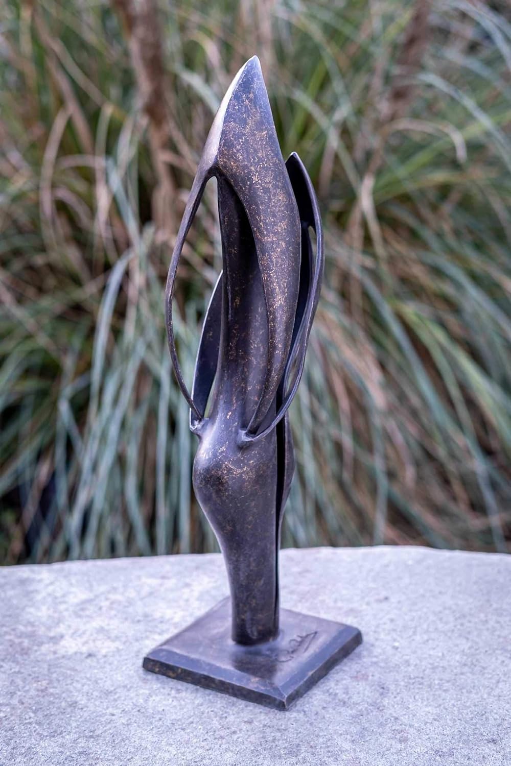 IDYL Bronze-Skulptur Modernes Paar | 45x13x15 cm | Bronze-Figur handgefertigt | Gartenskulptur - Woh