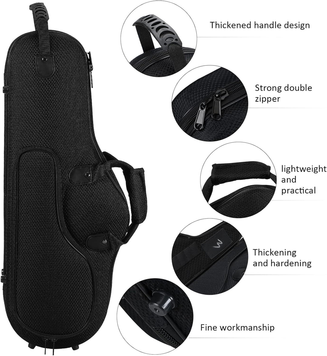 Vaguelly Alt Saxophon Koffer, Oxford Wasserdicht Altsaxophon Leichtkoffer Gigbag Rucksack mit Polste