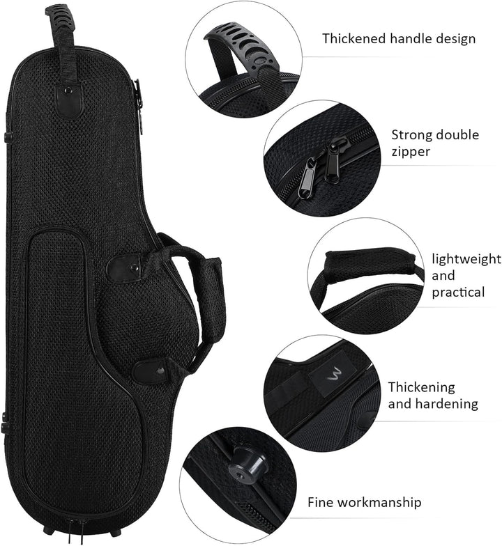 Vaguelly Alt Saxophon Koffer, Oxford Wasserdicht Altsaxophon Leichtkoffer Gigbag Rucksack mit Polste