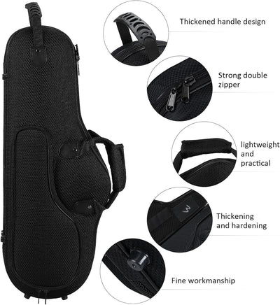 Vaguelly Alt Saxophon Koffer, Oxford Wasserdicht Altsaxophon Leichtkoffer Gigbag Rucksack mit Polste