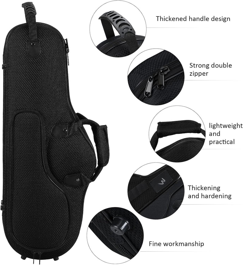 Vaguelly Alt Saxophon Koffer, Oxford Wasserdicht Altsaxophon Leichtkoffer Gigbag Rucksack mit Polste