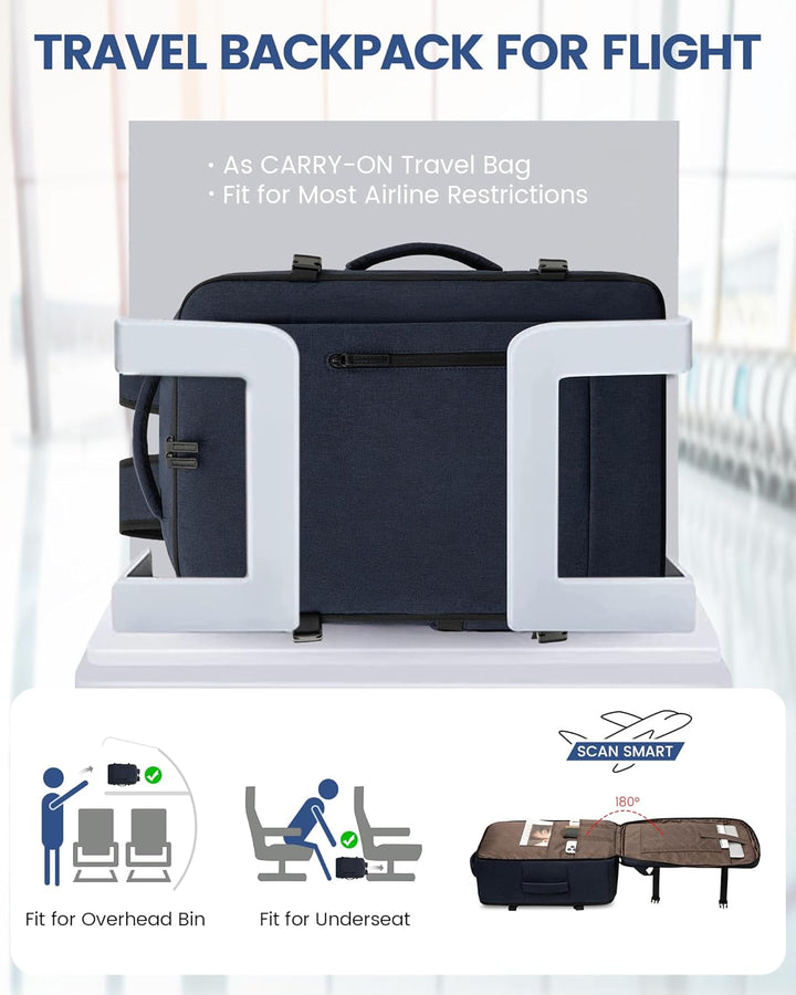 LOVEVOOK 45L Reiserucksack Handgepäck Flugzeug Gross, 18 Zoll Laptop Rucksack Travel Backpack Carry
