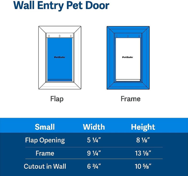 PetSafe Wandeinstieg Haustiertür mit Teleskop-Tunnel, für Haustiere bis 7 kg, Weiss - Klein Weiss S,