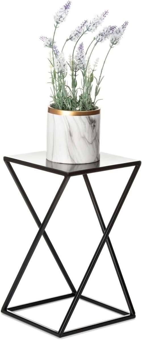 HowHomely Blumenständer Metall Schwarz 40 cm Hoch - Solider und Robuster Blumenhocker Metall - Pflan