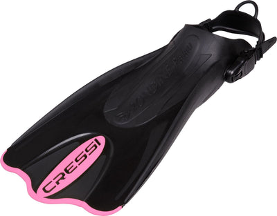 Cressi Palau Saf Fins Einstellbare Kurze Flossen zum Schwimmen und Schnorcheln Schwarz/Rosa XS-S, Sc