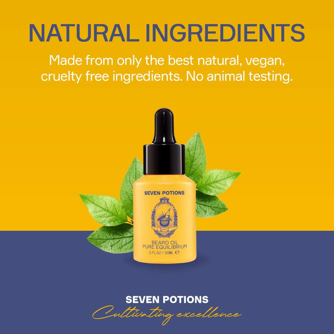 Seven Potions Premium-Bartöl für Männer - Jojobaöl-Bartweichmacher zur Pflege von Haut, Haar und geg