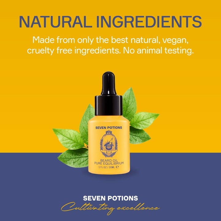Seven Potions Premium-Bartöl für Männer - Jojobaöl-Bartweichmacher zur Pflege von Haut, Haar und geg