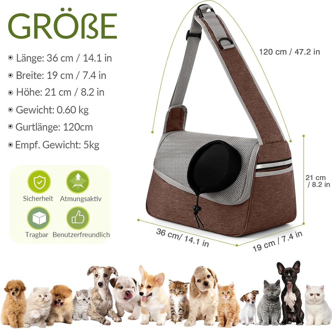 ALLSOPETS Hundetasche Tragetuch Hund Schultertasche Katzentragetasche Haustiere Tasche für Katzen un