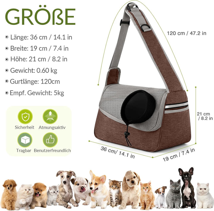 ALLSOPETS Hundetasche Tragetuch Hund Schultertasche Katzentragetasche Haustiere Tasche für Katzen un