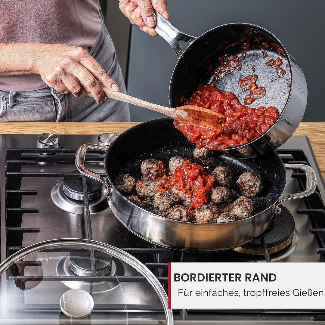 KitchenAid Stainless Steel 20cm, 24cm &amp; 28cm Bratpfannen-Set, PFAS-Freie Gesunde Keramische Antihaft
