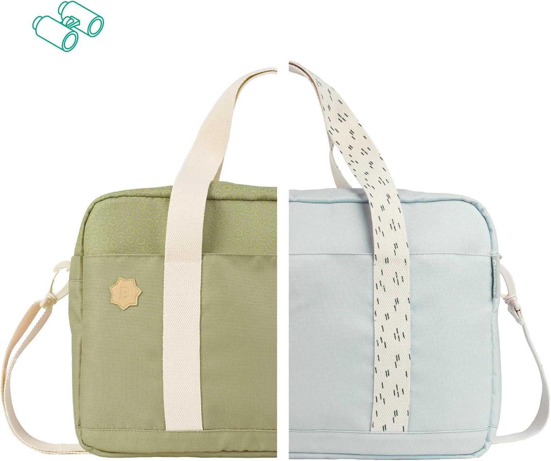 Badabulle Wickeltasche Bowling Olive - Kinderwagentasche inklusive Wickelauflage, Olive