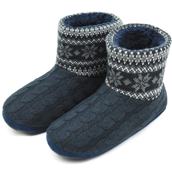 COFACE Herren Hüttenschuhe Lammfell Winter Hausschuhe Warme Plüsch Gefütterte Hausstiefel Männer Hau