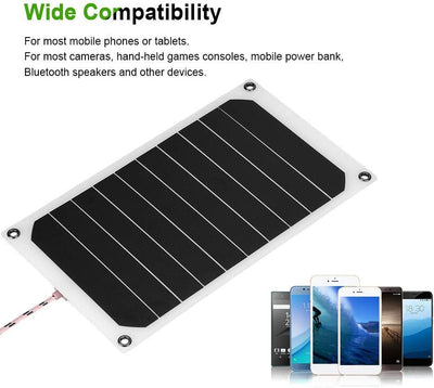 Jadeshay Solar Ladegerät, 10W 5V Solarpanel USB Solar Power Bank IP64 Wasserdichtes Handy-Solarladeg