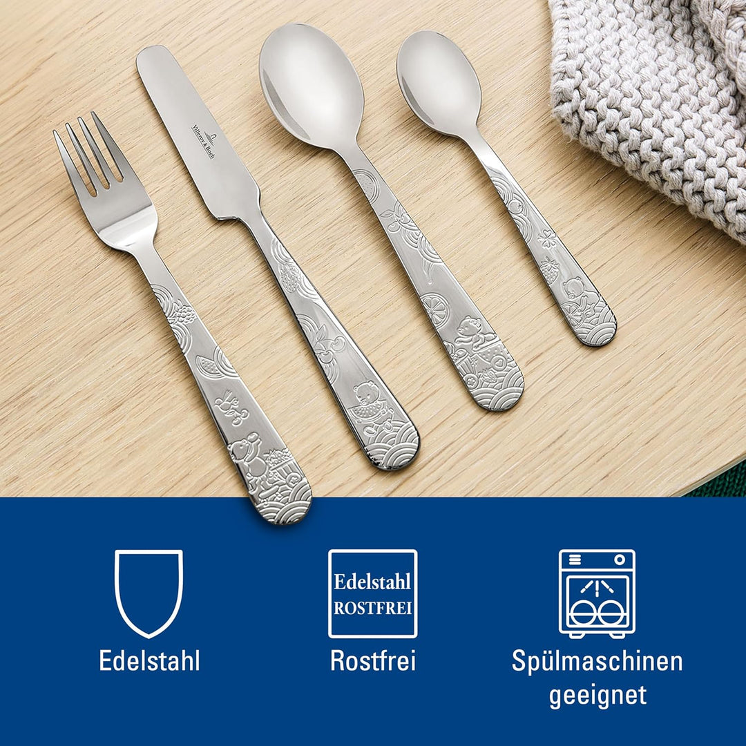 Villeroy & Boch Hungry as a Bear Kinderbesteck Set, Besteck-Set | 4-tlg., Edelstahl Kinderbesteck 4t