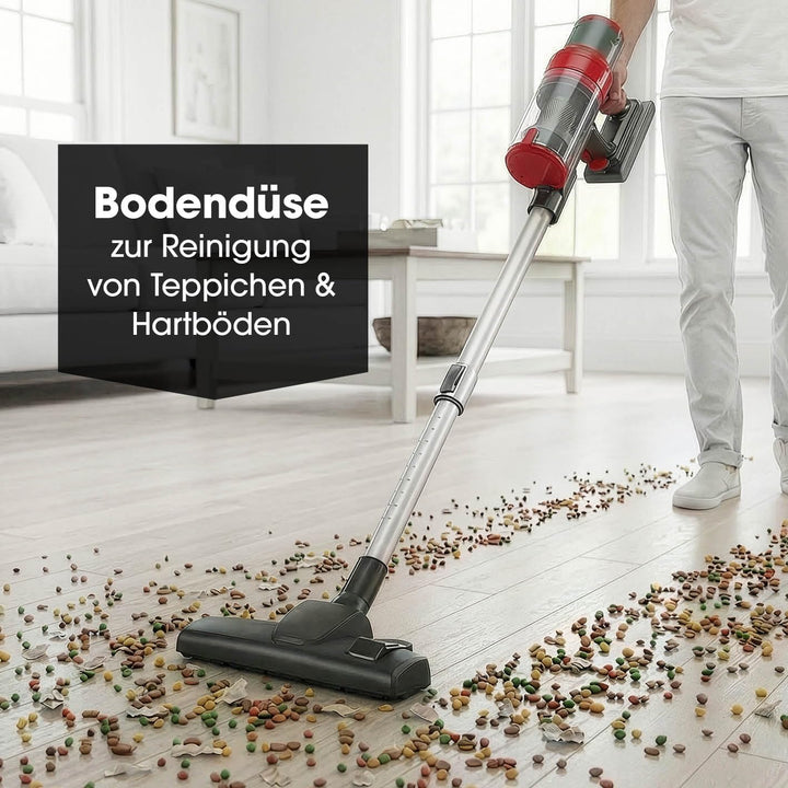 CLEANmaxx 2in1 Akku-Zyklon-Staubsauger | Kabelloser Hand- & Bodenstaubsauger mit starkem 22,2 V Li-I