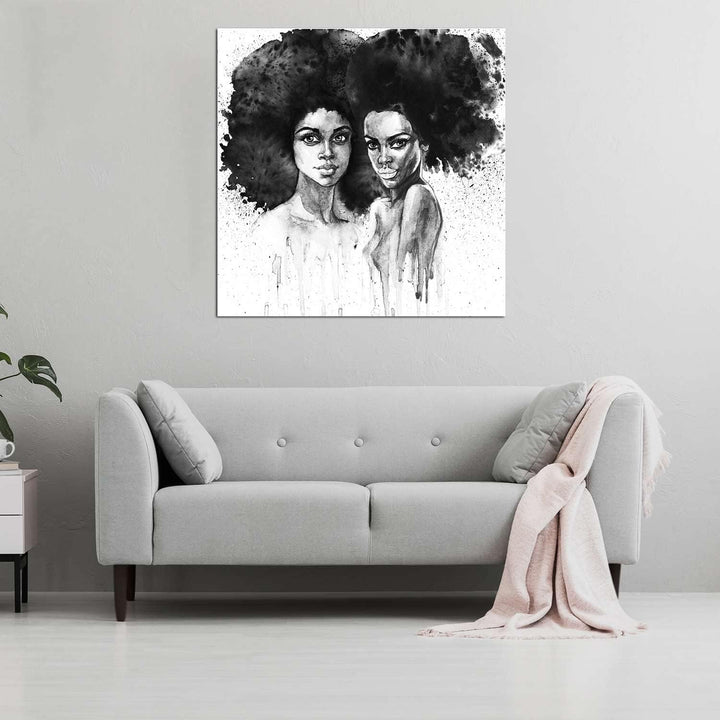 Startonight Bilder Schwarze und Weisse Afrikanische Frauen - Leinwandbilder Moderne Kunst - Abstrakt