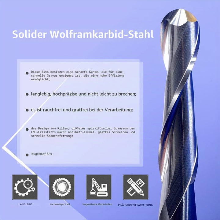 EU_HOZLY Fräser für Holzarbeiten, Durchmesser 1 mm, 1,5 mm, 2,0 mm, 2,5 mm, 3,175 mm, Hartmetall-Kug