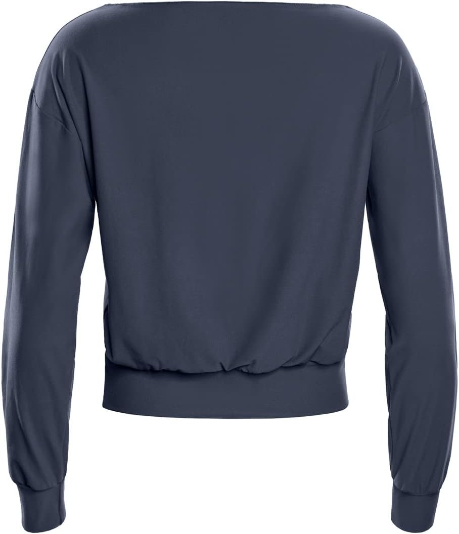 WINSHAPE Damen Functional Light and Soft Cropped Long Sleeve Top Ls003ls Yoga-Shirt XL Anthracite, X