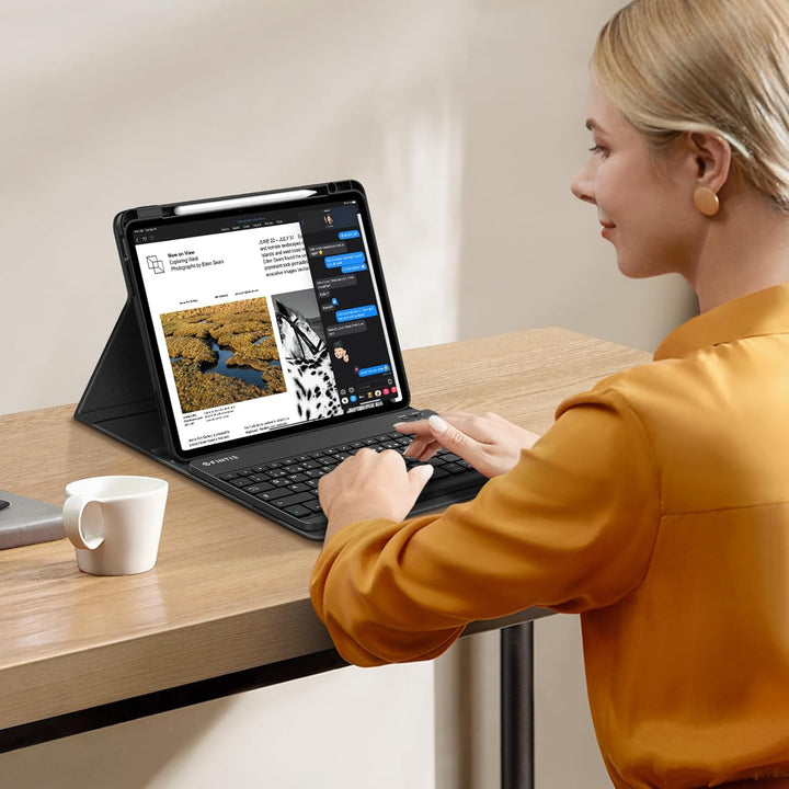 FINTIE Hülle mit Tastatur für iPad Air 13 Zoll M4/M3/M2 (2026/2025/2024), Soft TPU Rückseite Gehäuse