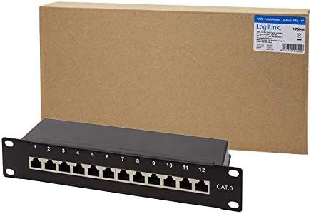 LogiLink Professional Cat.6 (250 MHz) Patchpanel - Verteilerfeld, 10", STP (geschirmt) 12-Port (RJ45