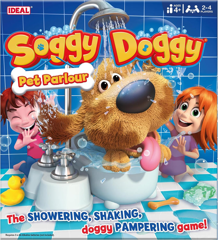 Ideal , Soggy Doggy: The Showering, Shaking, Doggy Bathing Game, Kids Games, for 2-4 Players, Ages 4