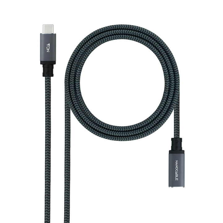 Nano Cable 10.01.4501-L150-COMB USB 3.2 Gen2X2 Kabel, 100 W, 4K/60 Hz, USB-C/M-USB-C/H, Schwarz/Grau