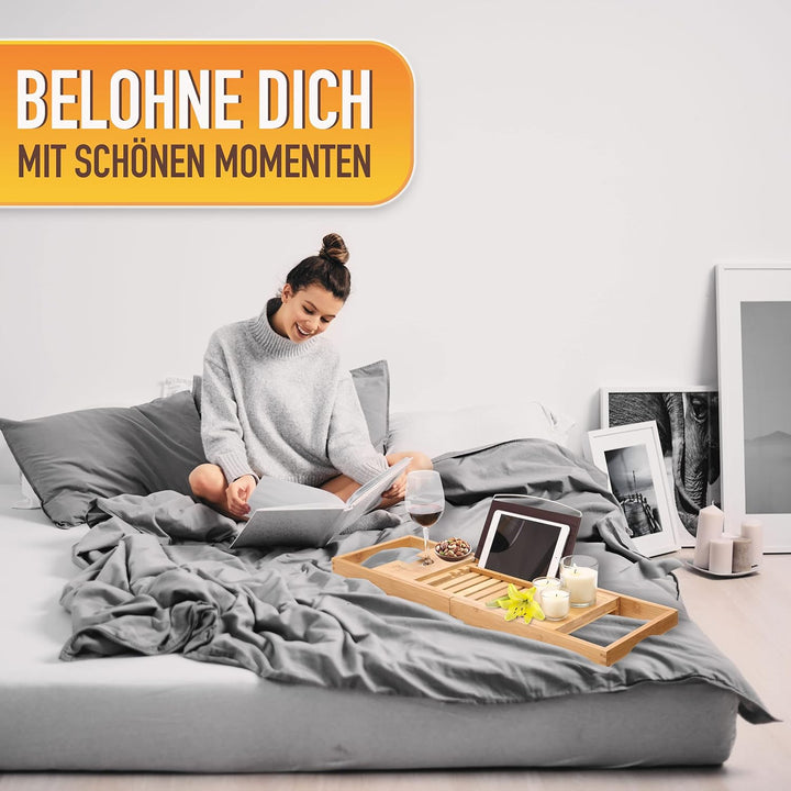 Badewannenablage Badewannentablett Ablage Badewanne - Extragross und ausziehbar - Badewannen Tablett